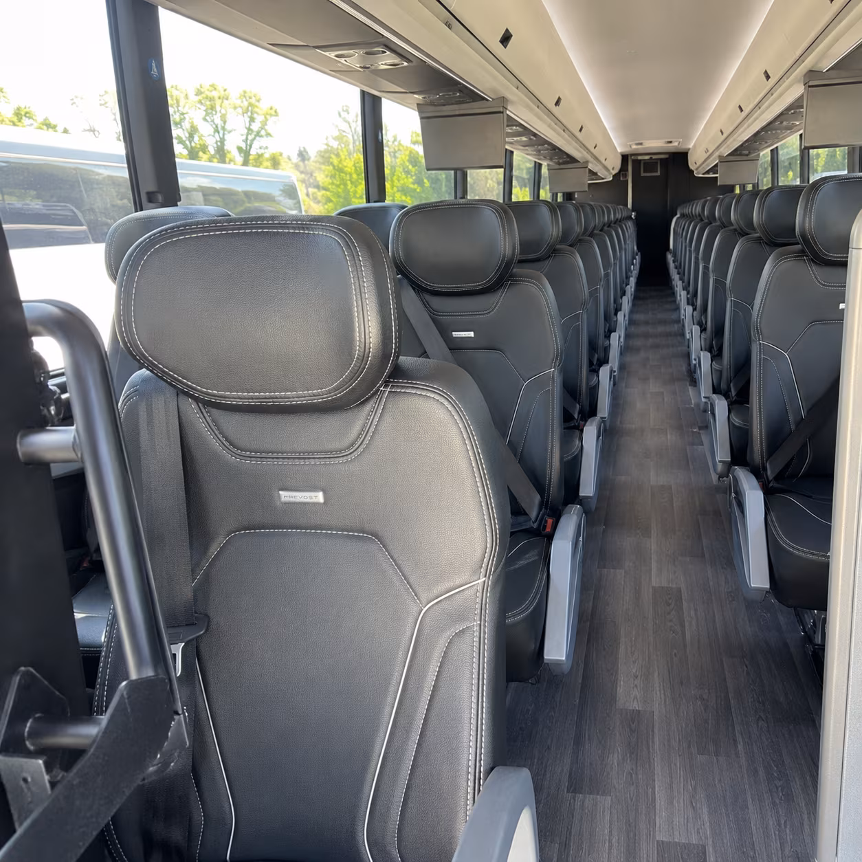 pompano beach 47 passenger charter bus interior