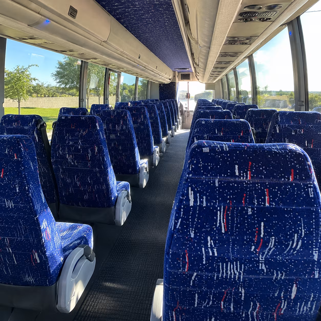 pompano beach charter bus interior
